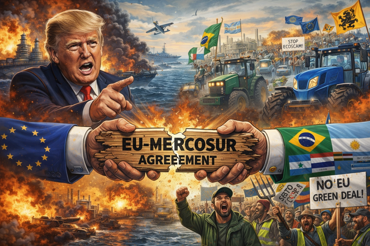 Ameaças de Trump confirmaram o Acordo UE–Mercosul apesar da oposição dos agricultores europeus